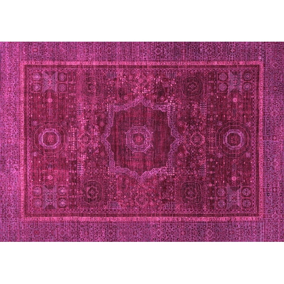 Ahgly Company Indoor Rectangle Abstract Pink Modern Area Rugs, 8' x 12'