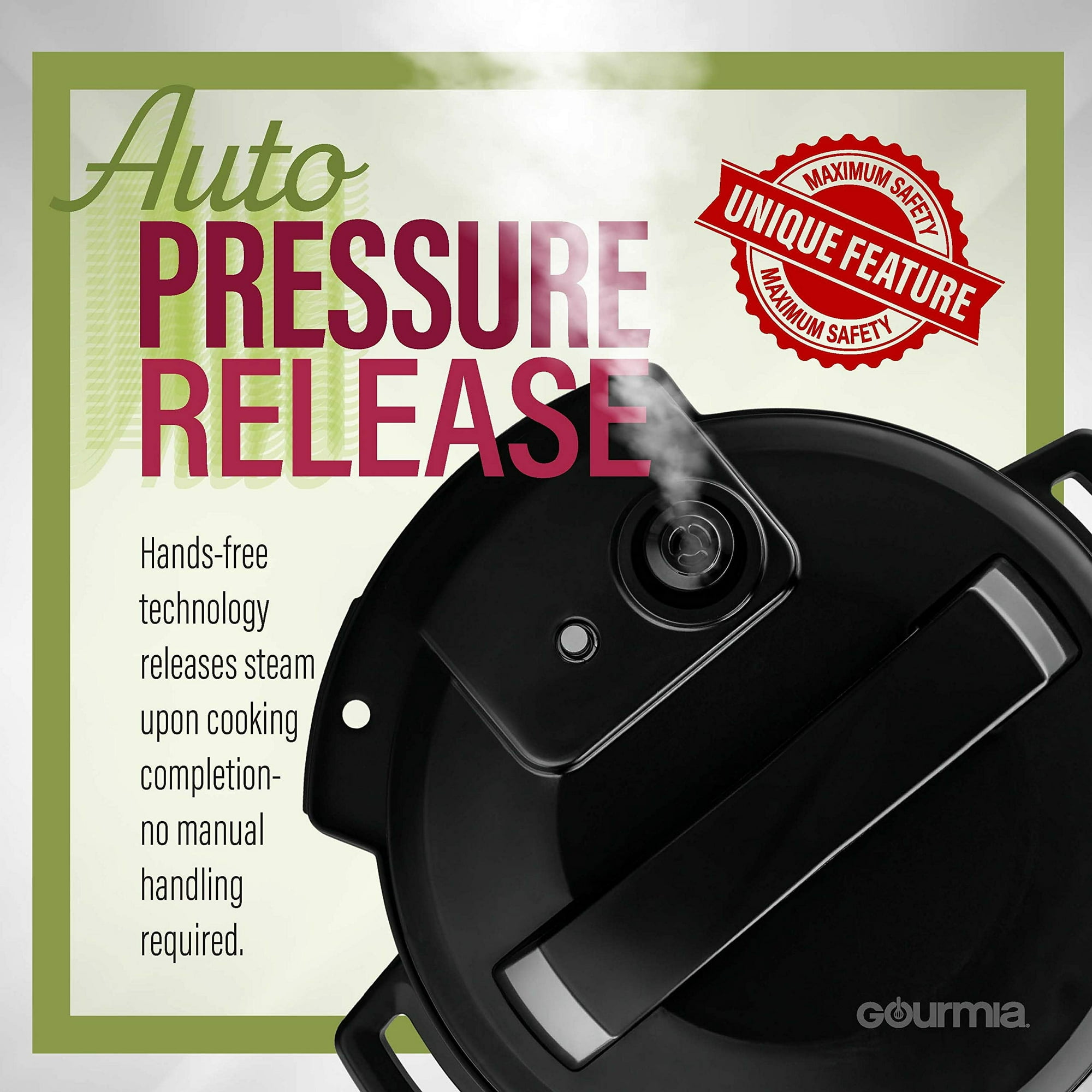 Gourmia GPC965 Digital Multi Functional Pressure Cooker Automatic Pressure Release Adjustable Control 13 Cook Modes Removable Stainless Steel 6Qt Pot Lid Lock Auto Stir Function Si Walmart