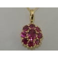 thumbnail image 2 of LBG Womens Solid Yellow 10K Gold Natural Pink Tourmaline Large Cluster Pendant Necklace with 20" Chain, 2 of 6