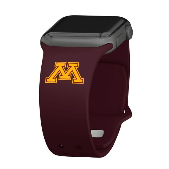 Golden Gophers Silicone Watch Band for Apple Watch - (42/44/45/49mm(46mm Series 10) Maroon) by Affinity Bands