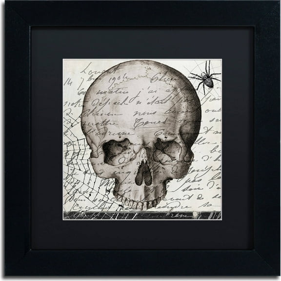 Trademark Fine Art "Halloween Skull" Canvas Art by Color Bakery, Black Matte, Black Frame