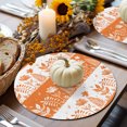 thumbnail image 6 of Fall Plants Round Braided Placemats Set of 4, Flowers Leaves Grass Natural Style Orange Heat Insulation Place Mats Washable Non-Slip Table Mats for Kitchen Dining Party, 15 Inches, 6 of 9