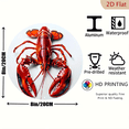 thumbnail image 2 of Lobster Decor, 8" Round Aluminum Wall Art Sign, Metal Signs, Wall Decor For Kitchen, Door, Office, Coffee, Bedroom Decor, Best Gifts For Room, Home, Bathroom Decor, Weird Decor, 2D Flat, 2 of 6