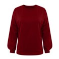 thumbnail image 6 of hxobax Womens Fall Oversized Sweatshirts Teen Girls Drop Shoulder Lantern Sleeve Crop Pullover Tops, 6 of 8