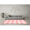 thumbnail image 3 of Ahgly Company Indoor Round Checkered Red Modern Area Rugs, 3' Round, 3 of 4