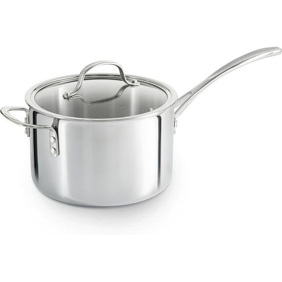 Tri-Ply Stainless Steel 1-1/2-Quart Sauce Pan with Cover