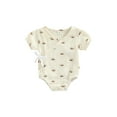 thumbnail image 1 of Coduop Baby Kimono Romper,Short Sleeve Sun Print Wrap V Neck Bodysuit Robe Japanese Pajamas, 1 of 8