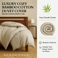 thumbnail image 4 of BedVoyage Twin Size Duvet Cover, Lightweight Soft and Breathable, Button Closure & Inside Corner Ties, 68x87, Viscose Derived from Bamboo & Cotton Blend, All Season Comforter Cover, Twin - Sand, 4 of 8