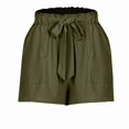 thumbnail image 3 of Women'S Shorts with Pockets Summer Casual Shorts for Women Waist Adjustable Tie Knot Loose Green M, 3 of 10