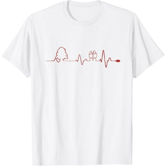 Hospital Staff Nurse Doctor Physician Christmas Heartbeat T-Shirt