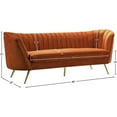 thumbnail image 6 of Pemberly Row Modern / Contemporary Cognac Velvet Sofa in Mahogany, 6 of 8