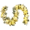 thumbnail image 1 of Gymax 9 FT Pre-Lit Artificial Flocked Christmas Garland w/ 50 LED Lights & Timer, 1 of 10