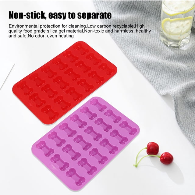 2 uds antiadherente en forma de hueso de silicona suave 18 agujeros bandeja de hielo molde de celosía Diy pastel de chocolate hogar restaurante herramientas para hornear ANGGREK Otros