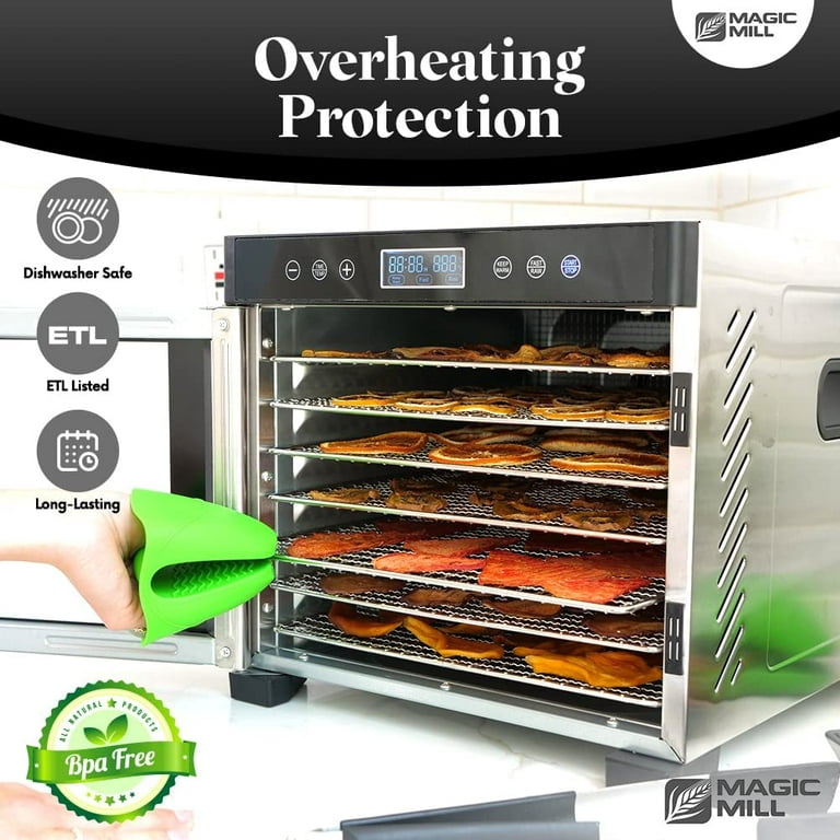 Magic Mill Food Dehydrator Machine - Digital Adjustable Timer, Temperature  Control, Keep Warm Function, Dryer for Jerky, Herb, Meat, Beef, Fruit and  To Dry Vegetables