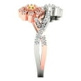 thumbnail image 3 of Halo Engagement Ring for Women - 0.48ct Simulated Yellow Diamond in 14K White/Rose Gold Promise Ring, 3 of 7