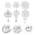 thumbnail image 1 of GAXIRE 6Ud Broches De Con Y Circonitas En Aleación Para Usar En Fiesta, 1 of 7