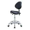 thumbnail image 6 of Saddle Stool Chair with Backrest Swivel Hydraulic Ergonomic Tilt Seat Chair with Wheels Footrest for Medical Hospital Clinic Dental-Black, 6 of 15