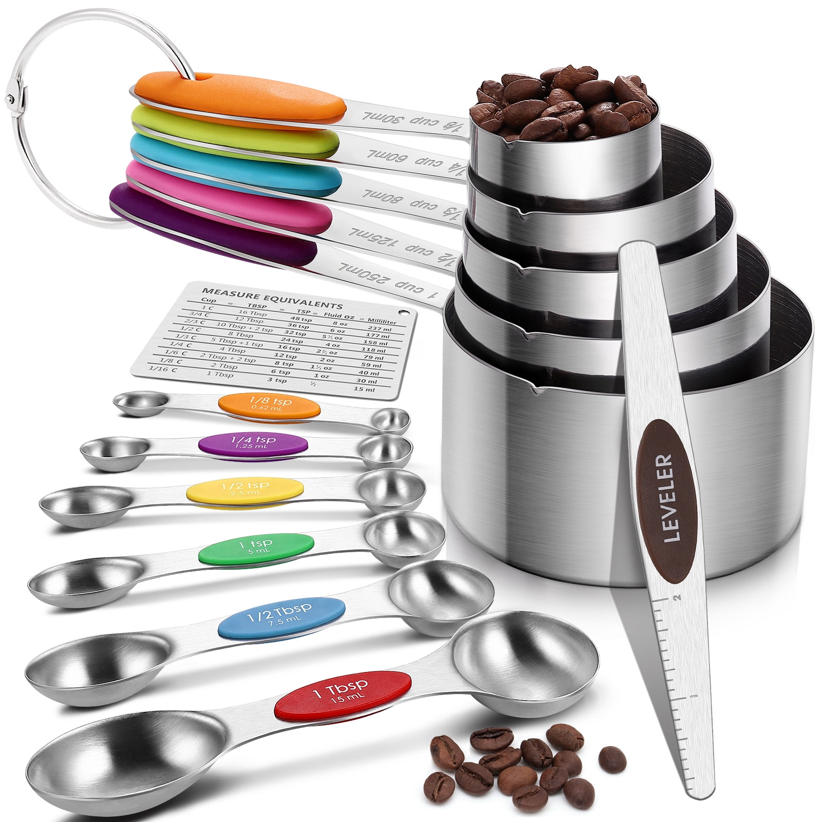 13Pcs Measuring Cups And Magnetic Measuring Spoons Set