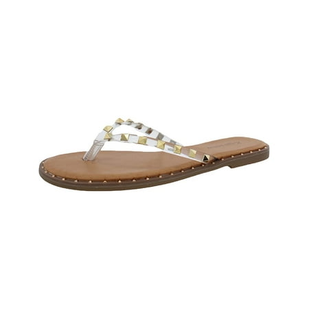 

ZIGI SOHO Womens Clear Rhinestone Padded Patsye Round Toe Slip On Flip Flop Sandal 8.5 M