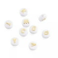 thumbnail image 6 of U8MO 1000pc 7mm Black Acrylic Letter Alphabet Beads 10mm White Pony Disc Coin Beads-White, 6 of 9