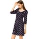 thumbnail image 1 of Allegra K Vestido A-Línea Retro De Lunares Botón Abajo Cuello Cuadrado Fruncido Para Mujer Azul S Unique Bargains Camisa con botones florales de tinta, 1 of 6