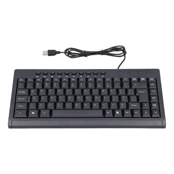 Mini Teclado USB para oficina: Teclado Pequeño con Cable con 87 Teclas para Computadoras de Escritorio y Portátiles