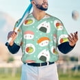 thumbnail image 6 of Balery Kawaii Sushi Baseball Jersey for Men Casual Button Down Shirts Short Sleeve Active Team Sports Uniform-Medium, 6 of 9
