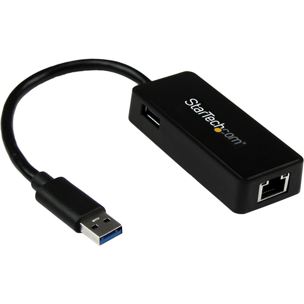 USB 3.0 to Gigabit Adapter NIC w/ USB Port Black Walmart