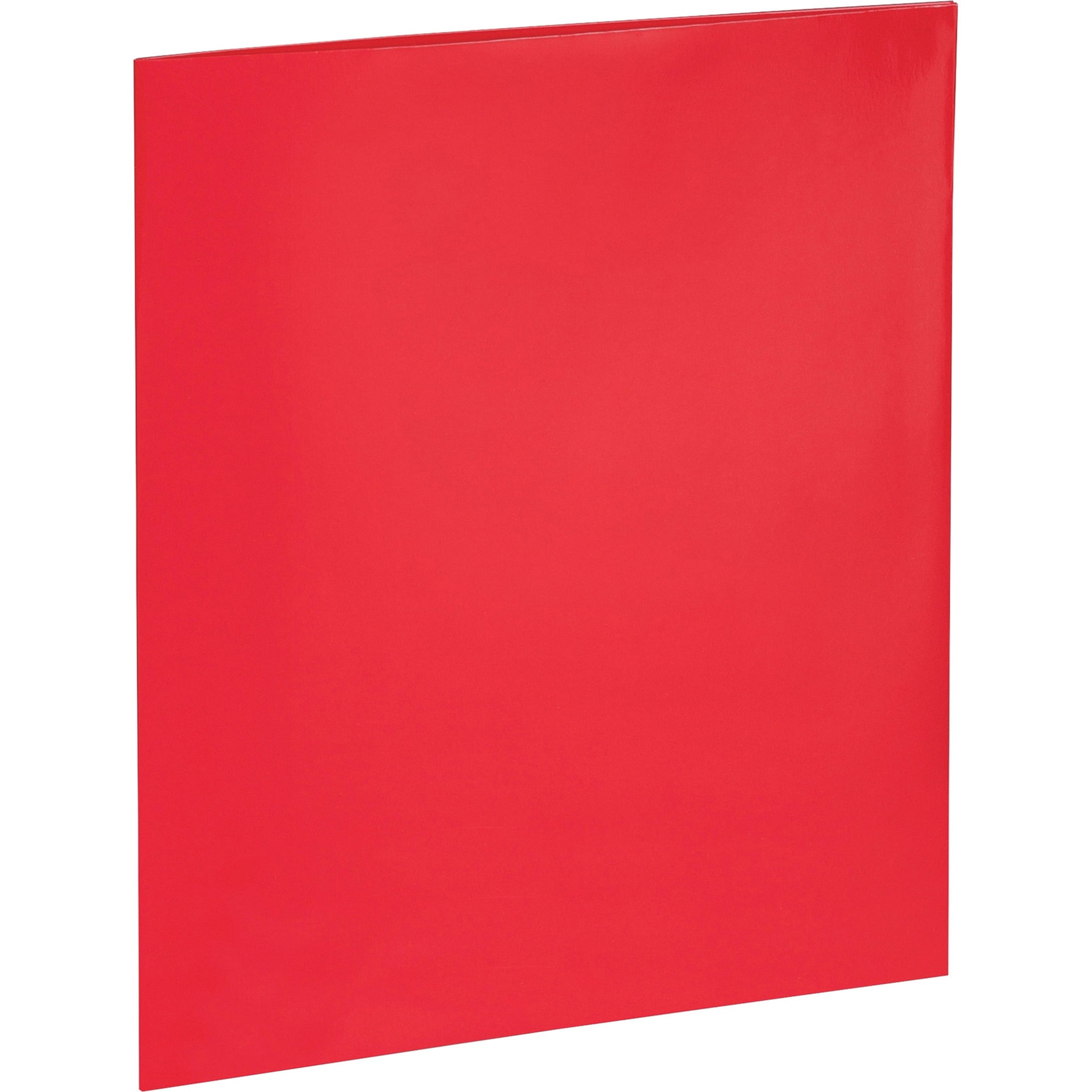 Business Source, BSN44426, Laminated Cover 2-pocket Portfolio, 25 / Box, Red