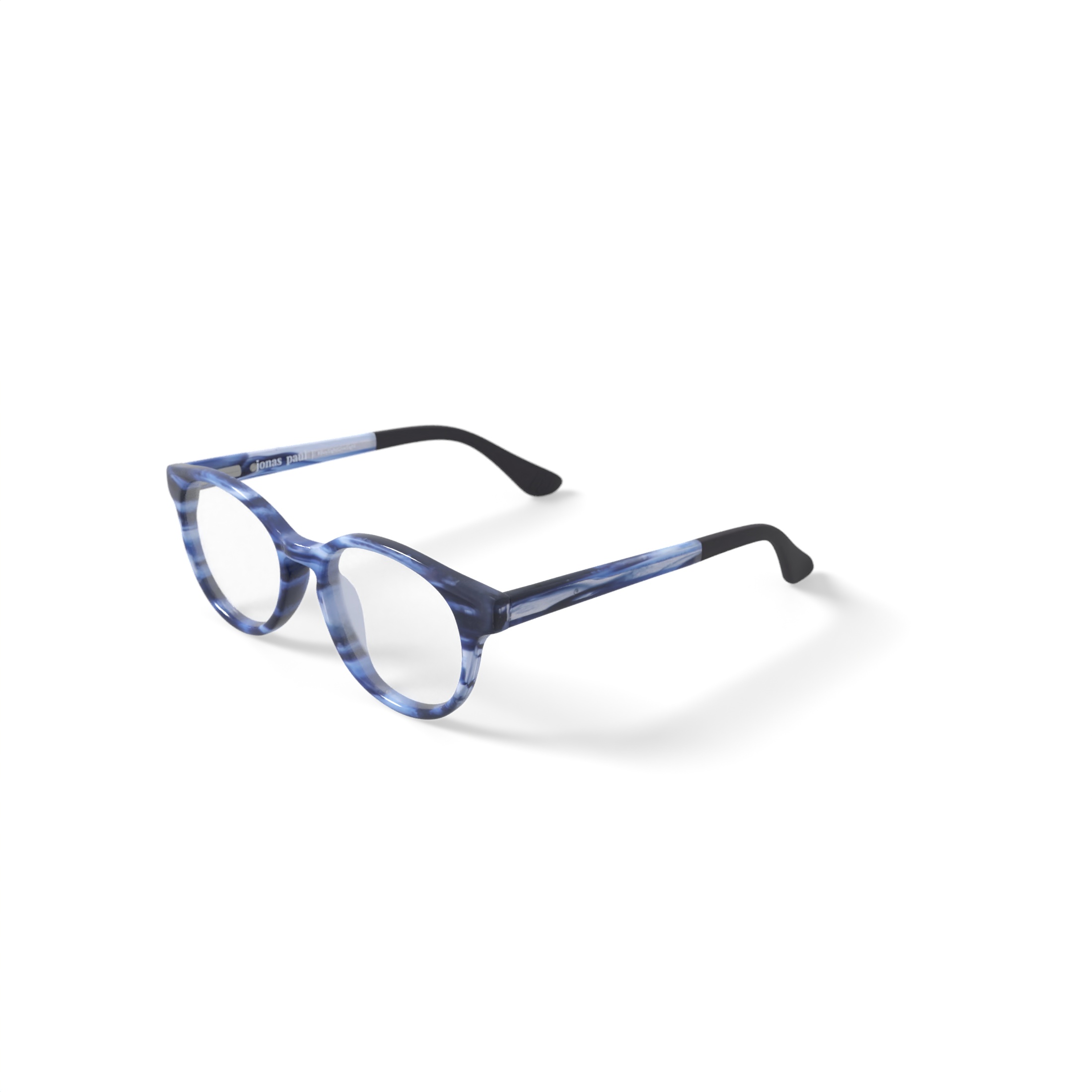 Jonas Paul Youth Paul/Paige Round Prescription Eyeglasses with Case, Blue Tortoise