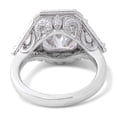 thumbnail image 4 of Bow Jewel 14K White Gold Plated 1.97 Ct Modern Elongated Emerald Cut Diamond Ring - Stunning Vintage Style East West Diamond Wedding Halo Ring for Women - Retro Inspired Engagement Jewelry for Her, 4 of 9
