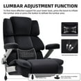 thumbnail image 5 of Big and Tall 700lbs Office Chair, Fabric Heavy Duty Executive Chair with 3D Flip up Armrests Adjustable Lumbar Support Large Rubber Wheels, Extra Wide High Back Computer Desk Chair, Black, 5 of 9
