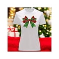 thumbnail image 1 of Playera Blusa Con Estampado De Moño Navideño Ropa Para Mujer Color Blanco Talla Mediana Marca Emil SaEs, 1 of 4