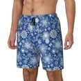 thumbnail image 1 of Balery whiet Snowflake blue background Bañador para hombre, shorts de playa de secado rápido con entrepierna y forro de compresión-3X-Large, 1 of 6