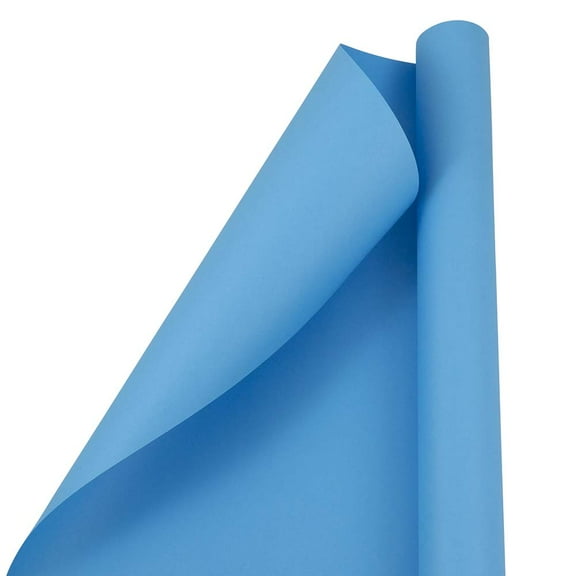 JAM Paper Bright Blue Matte Wrapping Paper, All Occasion, 25 Sq. ft, 1 Pack