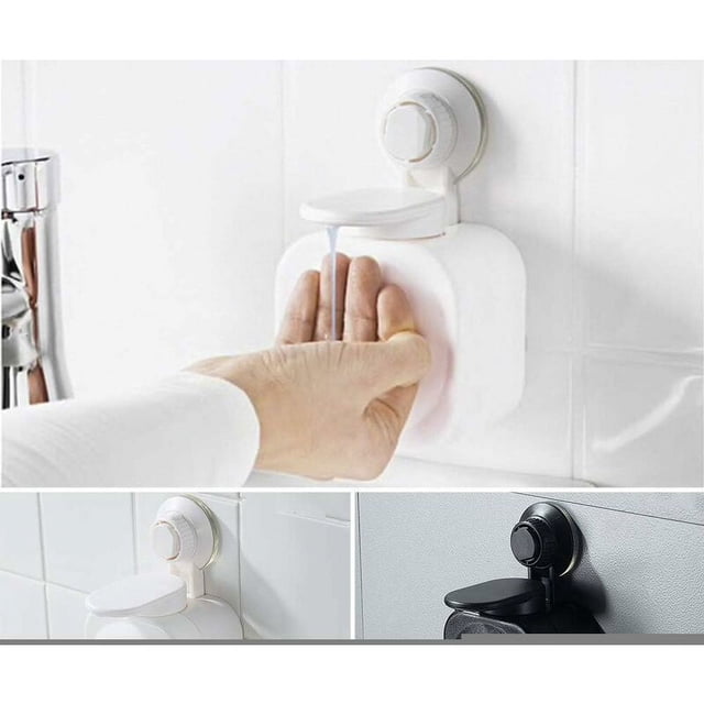 Dispensador de jabón Dispensador de loción de jabón Limpiador de manos ABS montado en la pared con ventosa para ducha Champú Limpiador de manos Jabón (Blanco) TUNC Sencillez
