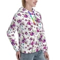 thumbnail image 6 of Lsque Violets Flowers Pattern Casual Women's Hoodie,Hooded Sweatshirt with Kangaroo Pocket,Pullover Hoodie with Eye-catching Drawstrings-Large, 6 of 7