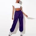 thumbnail image 4 of IYYVV Sweatpants for Women with Pockets Elastic Waist Pants Cinch Bottom Pants Solid Color Womens Joggers Sweatpants 2024 Purple XL, 4 of 6