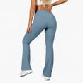 thumbnail image 4 of DHFJKG Womens Yoga Flared Leggings With Pockets High Waist Stretchy Workout Athletic Flare Pants Tummy Control Gym Athleisure Trousers, 4 of 5