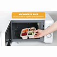 thumbnail image 5 of Boîtes à goûter par lot de 4, boîtes bento à 4 compartiments pour enfants et adultes, boîtes à lunch avec séparateurs pour l'école (vert/bleu/rose/blanc), 5 of 5