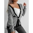 thumbnail image 4 of Cardigan Sweaters for Women Open Front Long Sleeve Button Down Knit Jackets with Pockets Fall Winter Outfits Gray M, 4 of 9