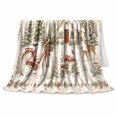 thumbnail image 2 of Winter Cottage Snowy Scene Holiday, Festive Holiday Scene, Warm Flannel Blanket for Cabin and Lodge with Detailed Artwork, Art Lovers Housewarming Gift, Festive Home Decor, 2 of 7