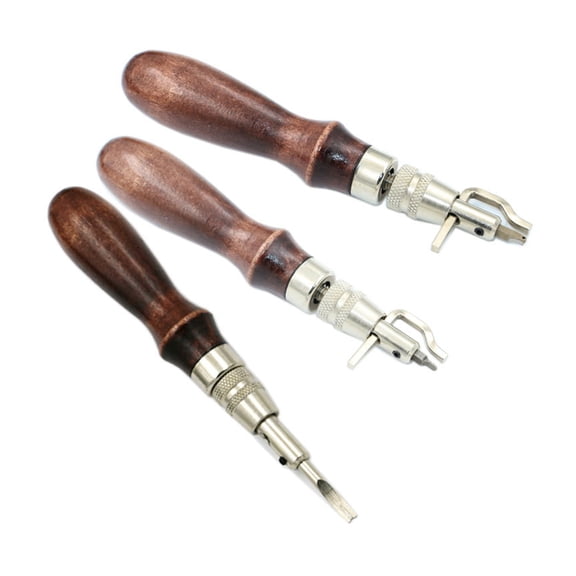 OULII 7Pcs Leathercraft Tools Set Wood Steel Assorted Color Beveler for Hobbyists Leatherworking Projects