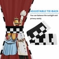 thumbnail image 4 of Chef Door Curtains for Door Window, French Sidelight Front Back Door Curtains With Tieback, Cartoon Red Food Cooking Black White Buffalo Check Kitchen Rod Pocket Drapes Panel, 25"x40", 4 of 5