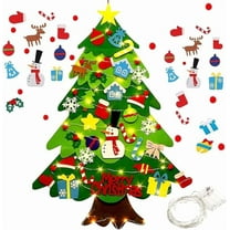 Taplcvy-Montessori Felt Christmas Tree for Toddlers, Montessori Christmas Tree, Montessori Christmas Tree Felt with Lights(33*pasting,with light)