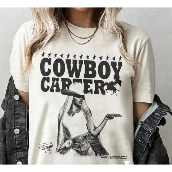 Beyonce Cowboy Carter Tour 2025 Shirt Short Sleeve Sand Color Tee for Fan