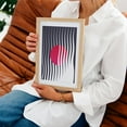 thumbnail image 5 of Abstract Red Circle and Wave Lines - Illustration Unframed Wall Art Print 5 x 7 inches, 5 of 16