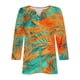 thumbnail image 4 of Blusas para las Mujeres Casual Impreso 3/4 Mangas Cuello en V Botón de Ocio Top Blusa Tops para las Mujeres, 4 of 8