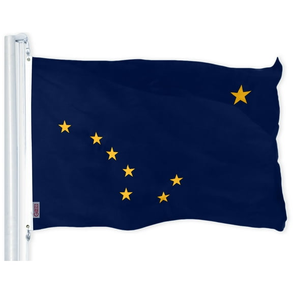 G128 Alaska State Flag 150D Quality Polyester 3x5 ft Printed Brass Grommets Flag Indoor/Outdoor - Much Thicker and More Durable than 100D and 75D Polyester
