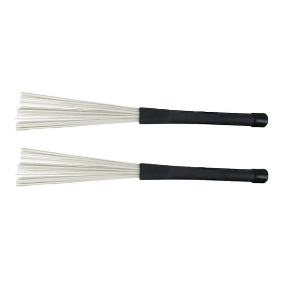 COOLHOOD 2Pcs Drum Brushes Snare Brush Jazzes Drum Brushes Professional Nylon Wire Brush Wire Drum Stick Brush Percussion Brushes